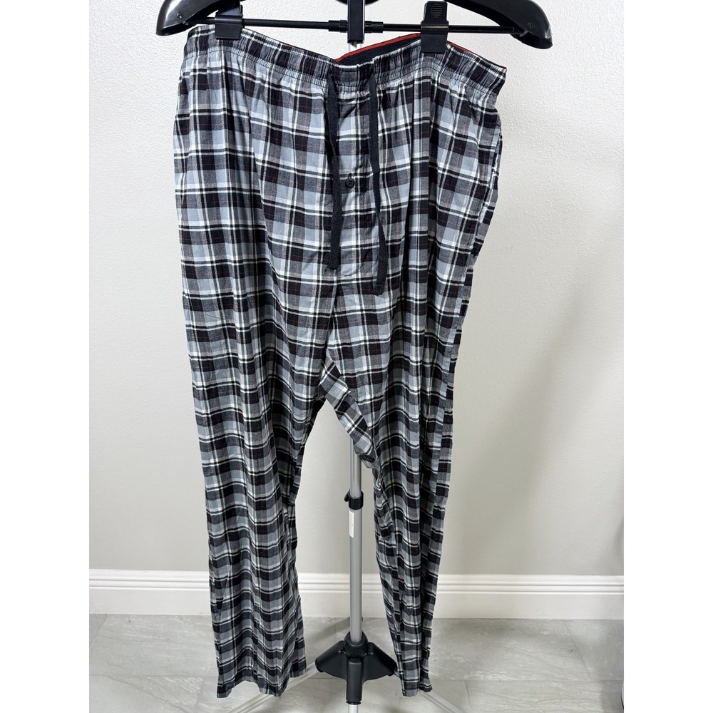 Hanes Pajamas Bottoms Mens W34 Multicolor Plaid Loungewear Drawstring Waist